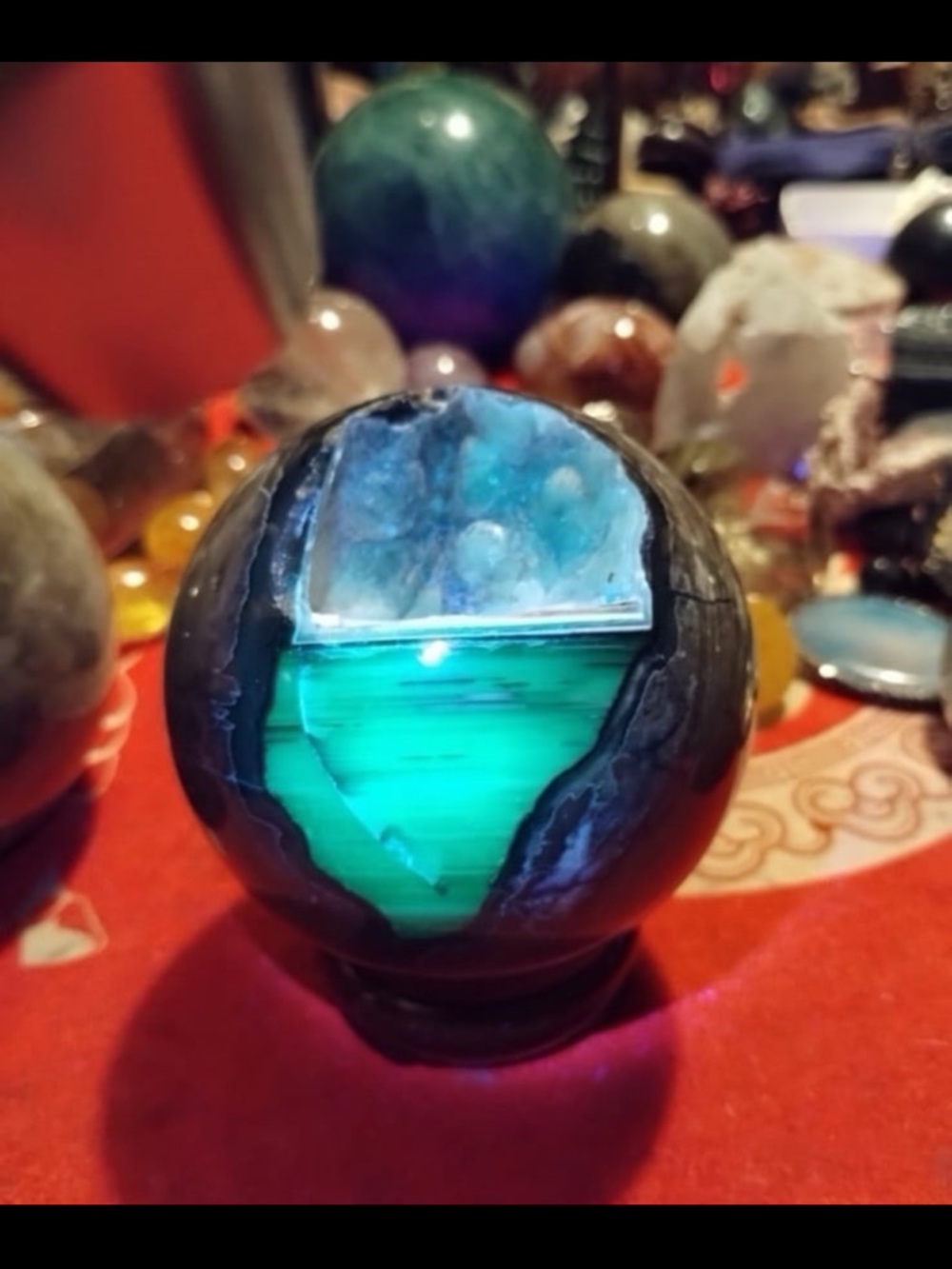Volcano agate sphere